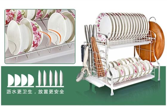 2 Tier Stainless Steel Storage Racks On Wheels Free Move For Home Kitchen