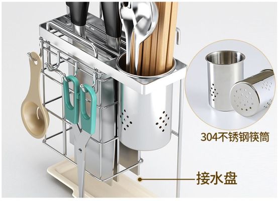 Dish Drainer Drying Stainless Steel Storage Racks On Wheels With Cutlery Holder And Cup Holder