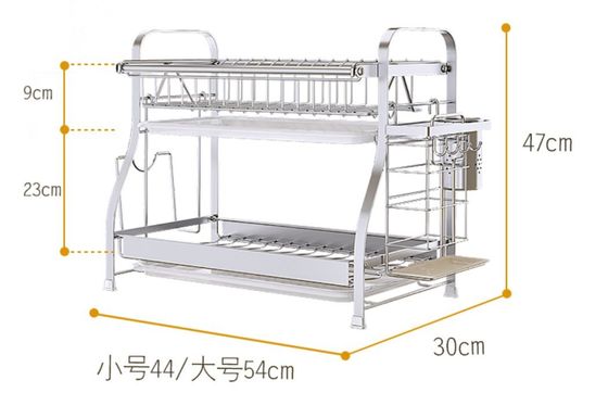 Dish Drainer Drying Stainless Steel Storage Racks On Wheels With Cutlery Holder And Cup Holder