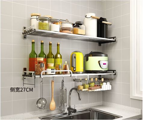 Multi - Purpose Home Kitchen Shelf Organizer Customized Size Chrome Plated