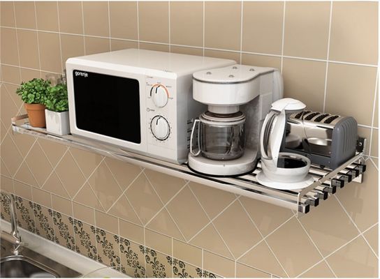 Metal Wire Storage Kitchen Counter Shelf Rack For Kitchen Microwave