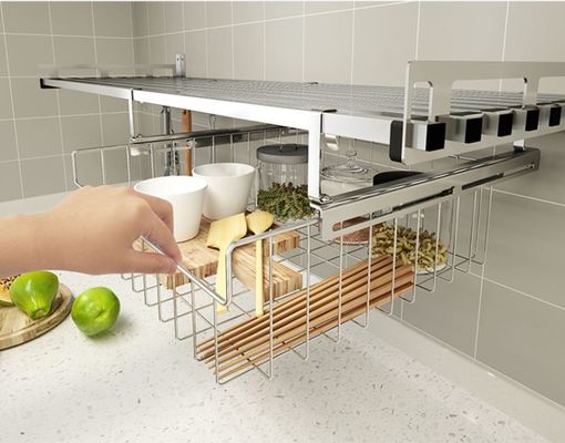 1-Tiers Wire Rack Cabinet Organizers , Cutlery Drainer Kitchen Counter Rack