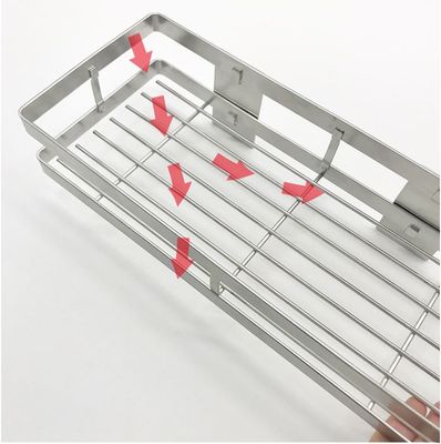 Stinless Steel Metal Kitchen Rack Shelves / Square Dinnerware Storage Rack