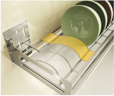 Customized Chrome Plated Metal Kitchen Rack ,  Silver Kitchen Tray Storage Rack