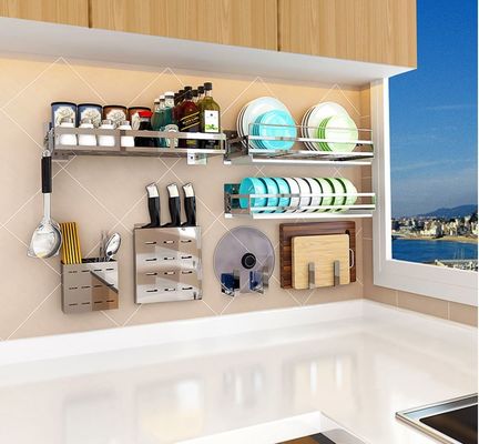 Pan Lid Drying Wall Mounted Kitchen Rack SUS304 Stinless Steel With Electroplating
