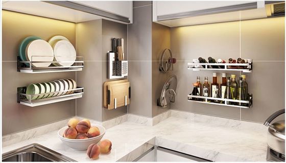 Polished Wall Mounted Kitchen Rack / Chopsticks Case For Chopsticks Spoon And Knife Storage