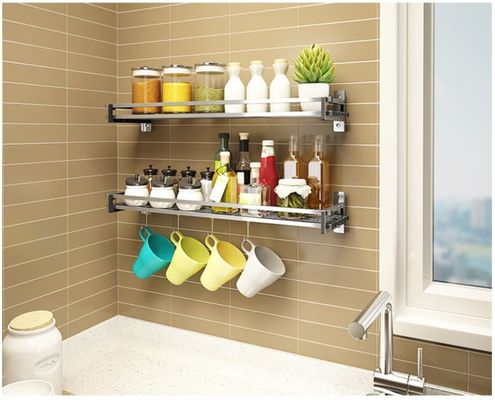 Kitchen Ware Kitchen Wall Storage Racks , Stocked Wall Mounted Pan Rack