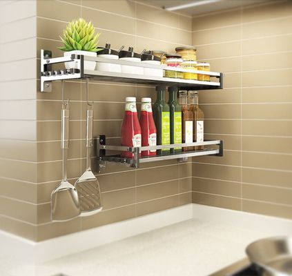 Modern Stainless Steel Rod Wall Hanging Type Stainless Steel Rack For Kitchen Sink