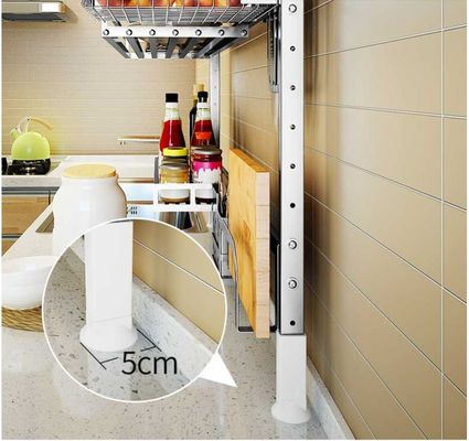 2 Tier Storage Organizer Stainless Steel Kitchen Rack On The Countertop
