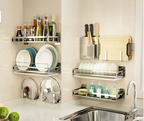 Large Capacity Durable Stainless Steel Kitchen Rack With Drain Board