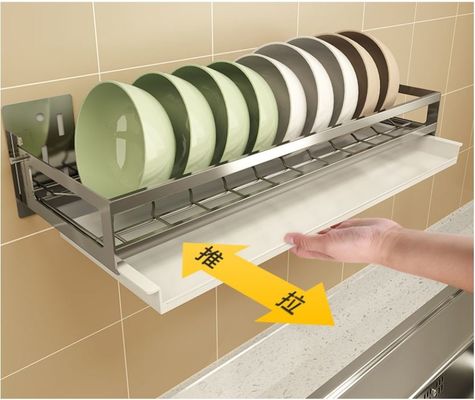 Large Capacity Durable Stainless Steel Kitchen Rack With Drain Board