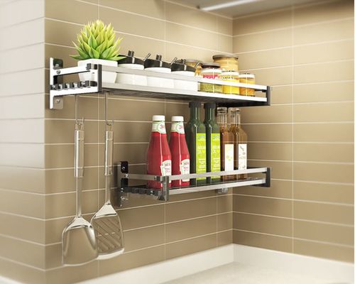 Countertop 1-Tier Stainless Steel Kitchen Storage Racks For Spice Jars Bottle Storage