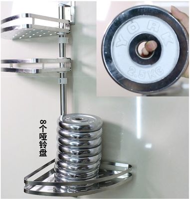 Wall Mounted Stainless Steel Kitchen Shelves , Adjustable Corner Kitchen Rack