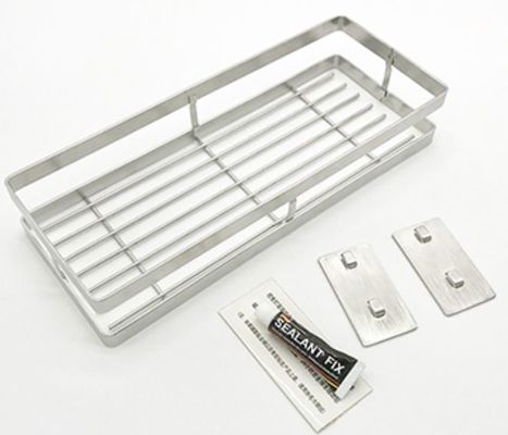 No Nail Stainless Steel Wall Spice Rack Seasoning Shelf Polish Stainless Steel