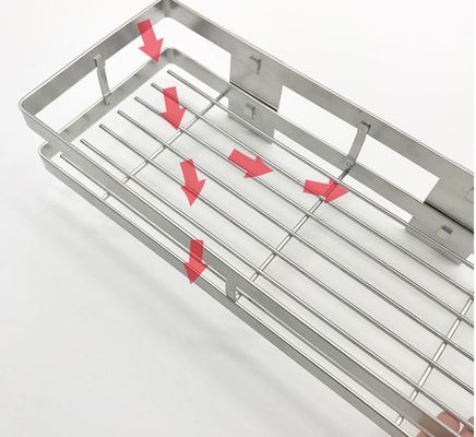 No Nail Stainless Steel Wall Spice Rack Seasoning Shelf Polish Stainless Steel