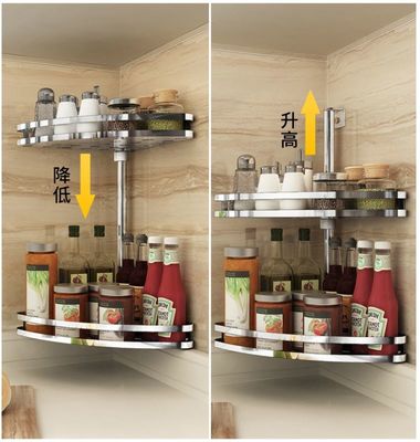 Strong Bearing Capacity Stainless Steel Wall Spice Rack For Home Decoration