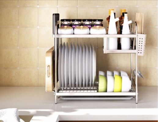 Large Storage Space Wall Spice Rack , Metal Spice Rack With Cutting Board Holder
