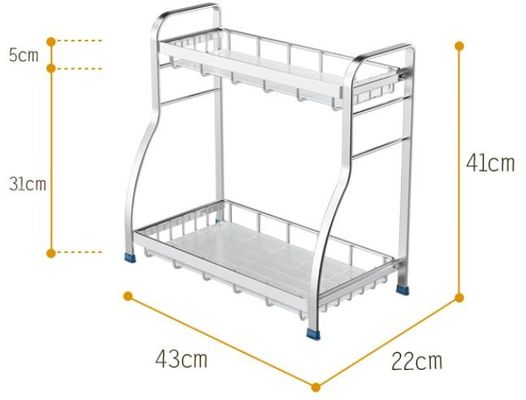 Standing Stainless Steel Spice Rack , Easy Clean Assemble Steel Spice Rack