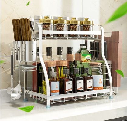 Standing Stainless Steel Spice Rack , Easy Clean Assemble Steel Spice Rack