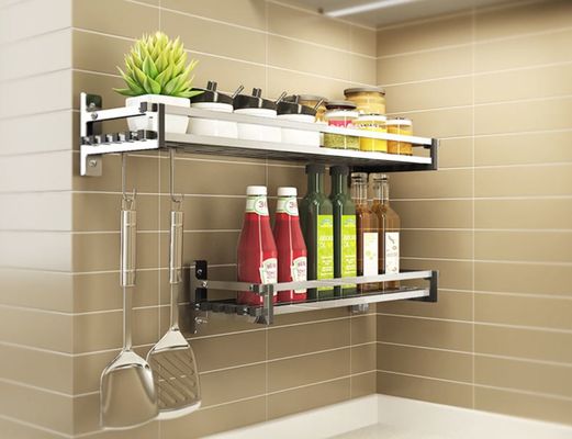 Customized Size Wall Mountable Spice Rack Non - Folding Rack Long Use Time
