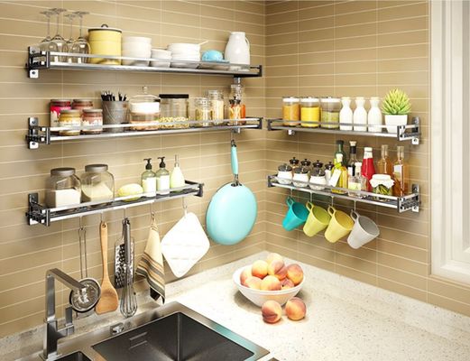 Customized Size Wall Mountable Spice Rack Non - Folding Rack Long Use Time