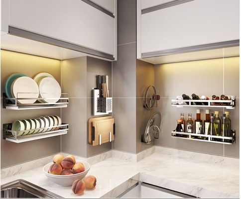 Multifunction Stainless Steel Plate Rack / Wall Dish Drying Rack S - Shaped Design