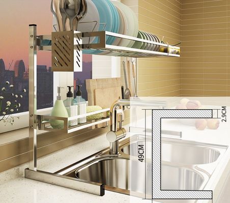 Kitchen Storage Fashion Dish Drying Shelf With Chopstick Holder Rrustless