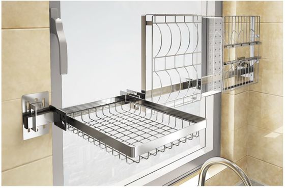 Wire Mesh Stainless Steel Dish Rack , Space Saving Dish Drainer Rack
