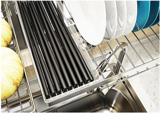 Wire Mesh Stainless Steel Dish Rack , Space Saving Dish Drainer Rack