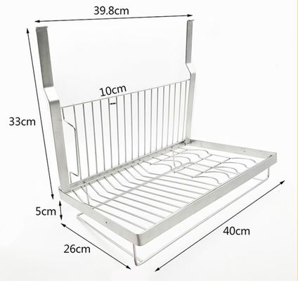 Kitchen Wall Mounted Dish Drying Shelf 304 Stainless Steel Sliver Color