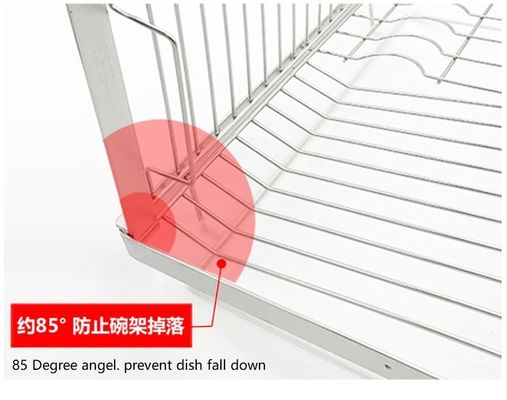 Kitchen Wall Mounted Dish Drying Shelf 304 Stainless Steel Sliver Color
