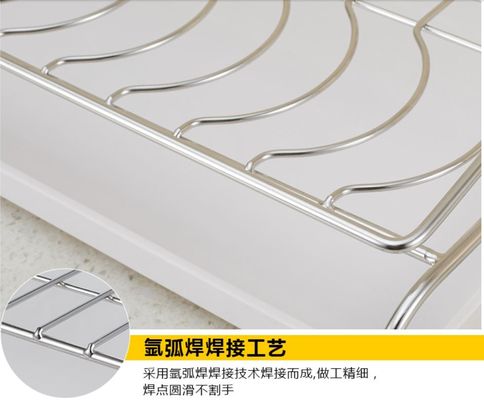 2 Tier Easy Install Kitchen Dish Drying Shelf With Removable Drain Board
