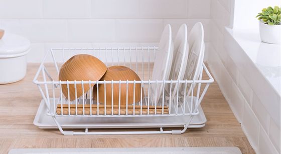 Metal Construction Kitchen Drying Rack , Removable Stainless Dish Rack