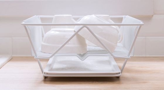 Metal Construction Kitchen Drying Rack , Removable Stainless Dish Rack