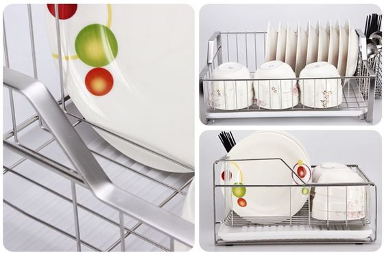 Shiny Finish Dish Drying Shelf Corrosion Resistance For One - Stop Storage