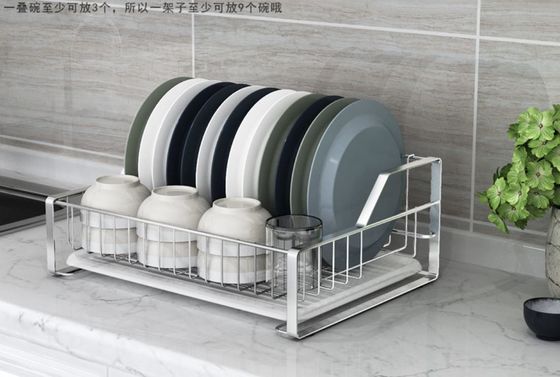 Stylish Modern Streamline Design Dish Drying Shelf Cutlery Storage And Drainboard