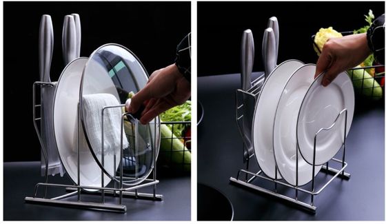 Long Lifespan Pan Organiser Rack , Upright Support Kitchen Knife Organizer