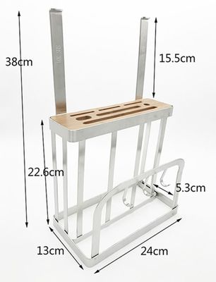 Wall Mounted Cookware Lid Organizer , Chopping Board Stainless Steel Wire Shelves