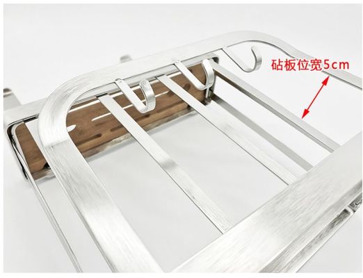 Wall Mounted Cookware Lid Organizer , Chopping Board Stainless Steel Wire Shelves