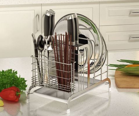 Knife Block Storage Lid Rack Organizer , Countertop Kitchen Organiser Rack