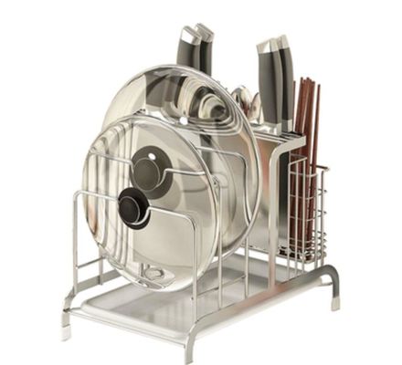 Knife Block Storage Lid Rack Organizer , Countertop Kitchen Organiser Rack