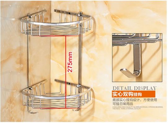 Corner Tension Adjustable Bathroom Storage Rack Drill - Free Reusable