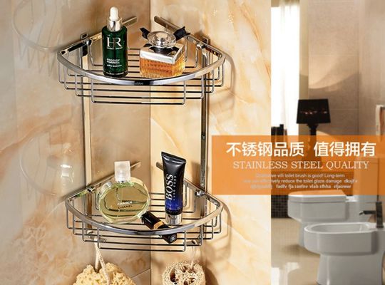 Corner Tension Adjustable Bathroom Storage Rack Drill - Free Reusable