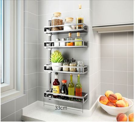 Adjustable Height Bathroom Storage Rack Plastic O - Ring For Keep Smooth