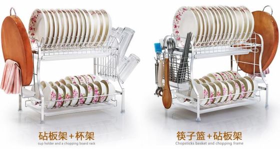 Chrome Plated Metal Kitchen Baskets , Convenient Tiered Kitchen Basket