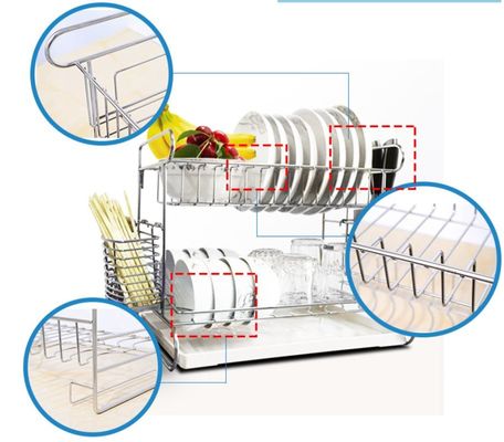 Countertop Kitchen Wire Baskets Fork Chopsticks Storage With A Vegetable Plate