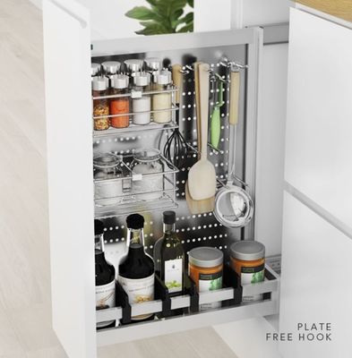 Multi - Function Pull Out Cabinet Basket , Neatening Metal Pull Out Cabinet Basket
