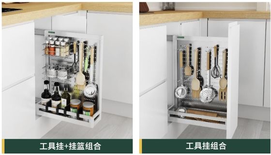 Multi - Function Pull Out Cabinet Basket , Neatening Metal Pull Out Cabinet Basket