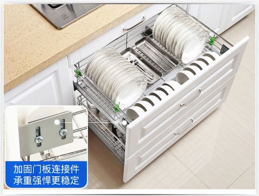 Mount Inside Cabinet Slide Out Baskets , Metal Wire Kitchen Cabinet Baskets