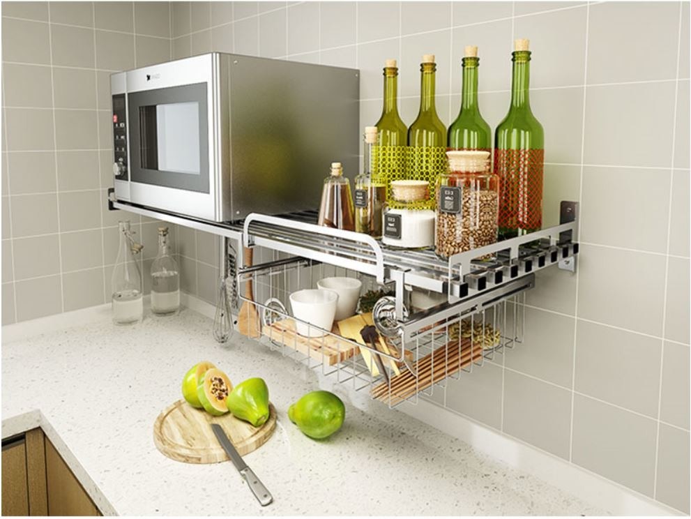 1-Tiers Wire Rack Cabinet Organizers , Cutlery Drainer Kitchen Counter Rack